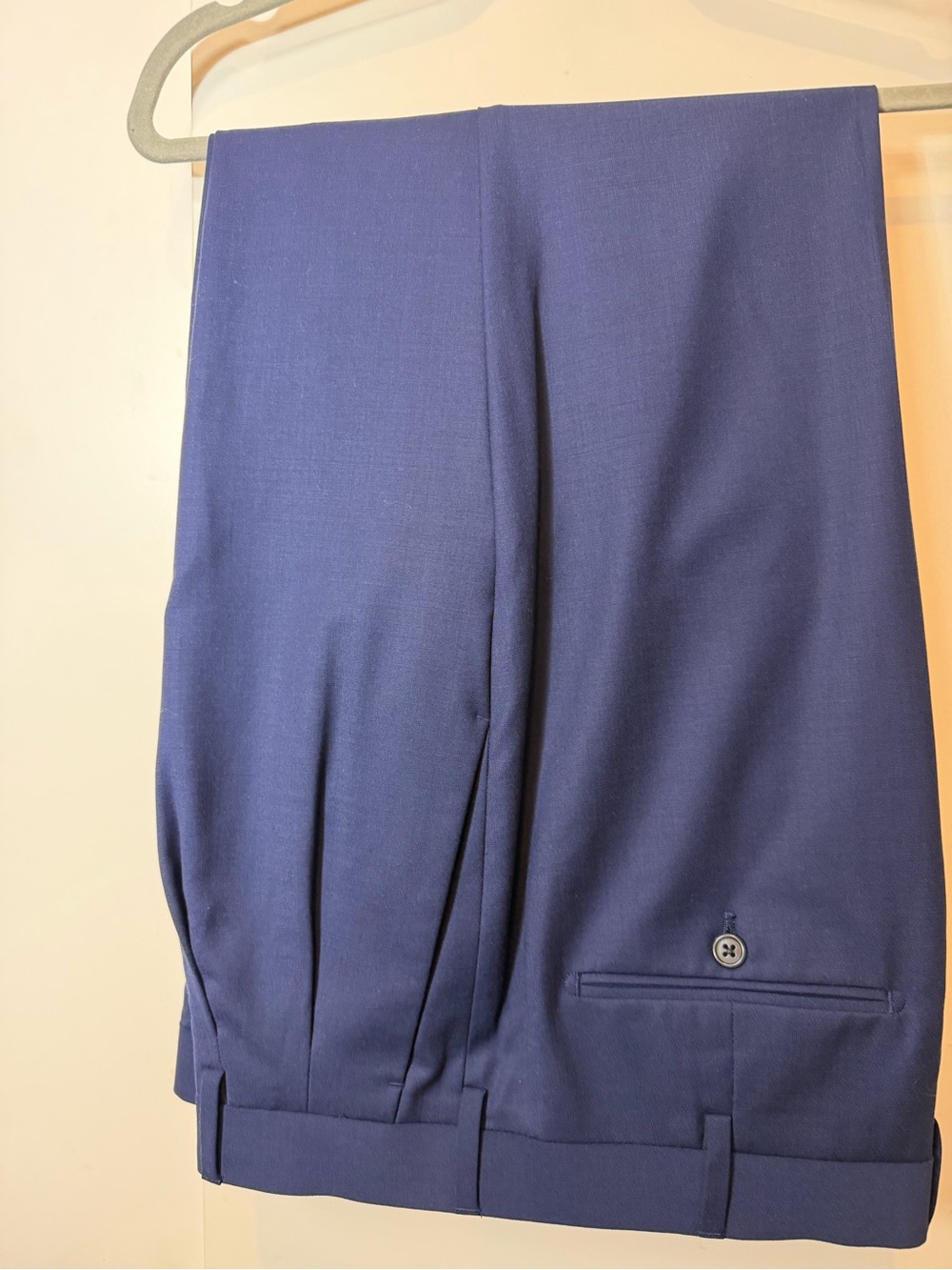 NWT Paul Fredrick Blue Wool Blend Dress Pants waist 38 inseam 29